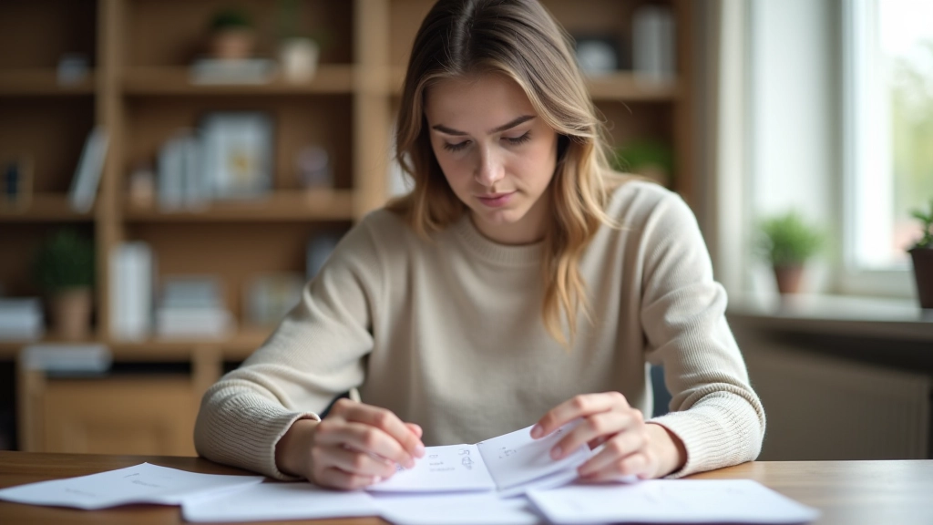Person arbeitet konzentriert an Lernkarten-System mit strukturiertem Lernplan auf dem Schreibtisch