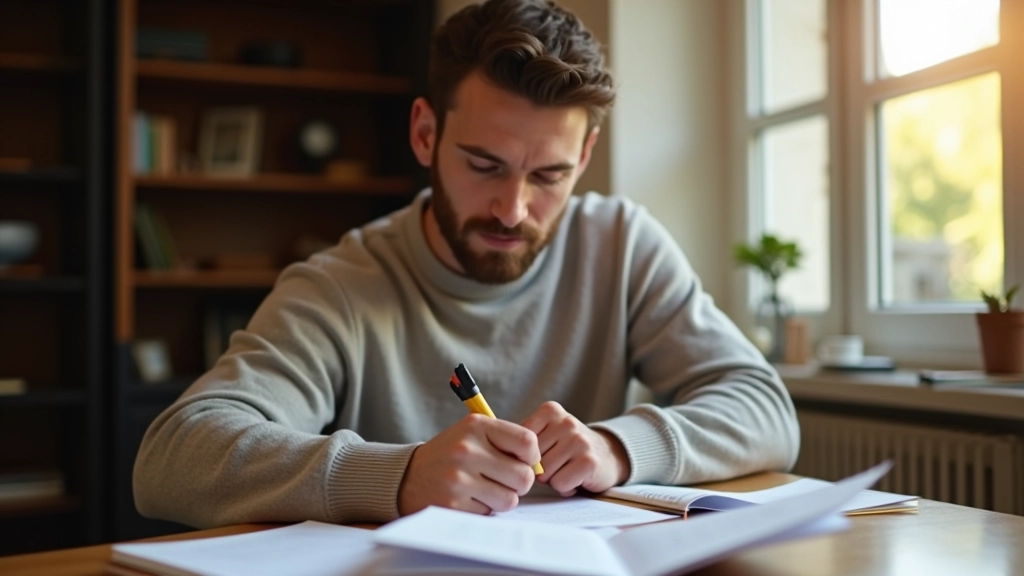Gehirntraining mit Karteikarten und Notizen auf Schreibtisch