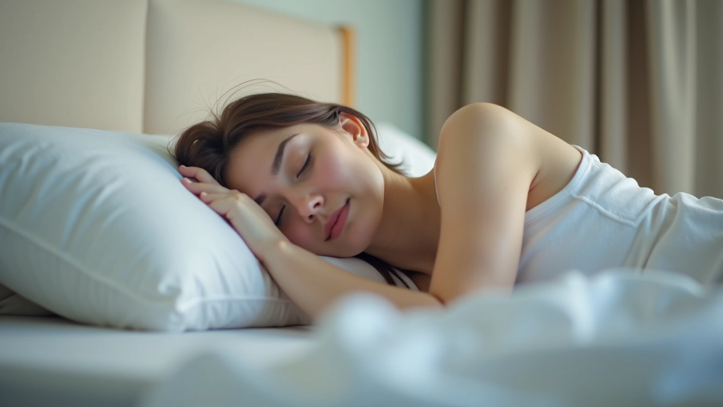 Person schläft friedlich im Bett mit optimalem Licht und Temperatur für gute Schlafqualität